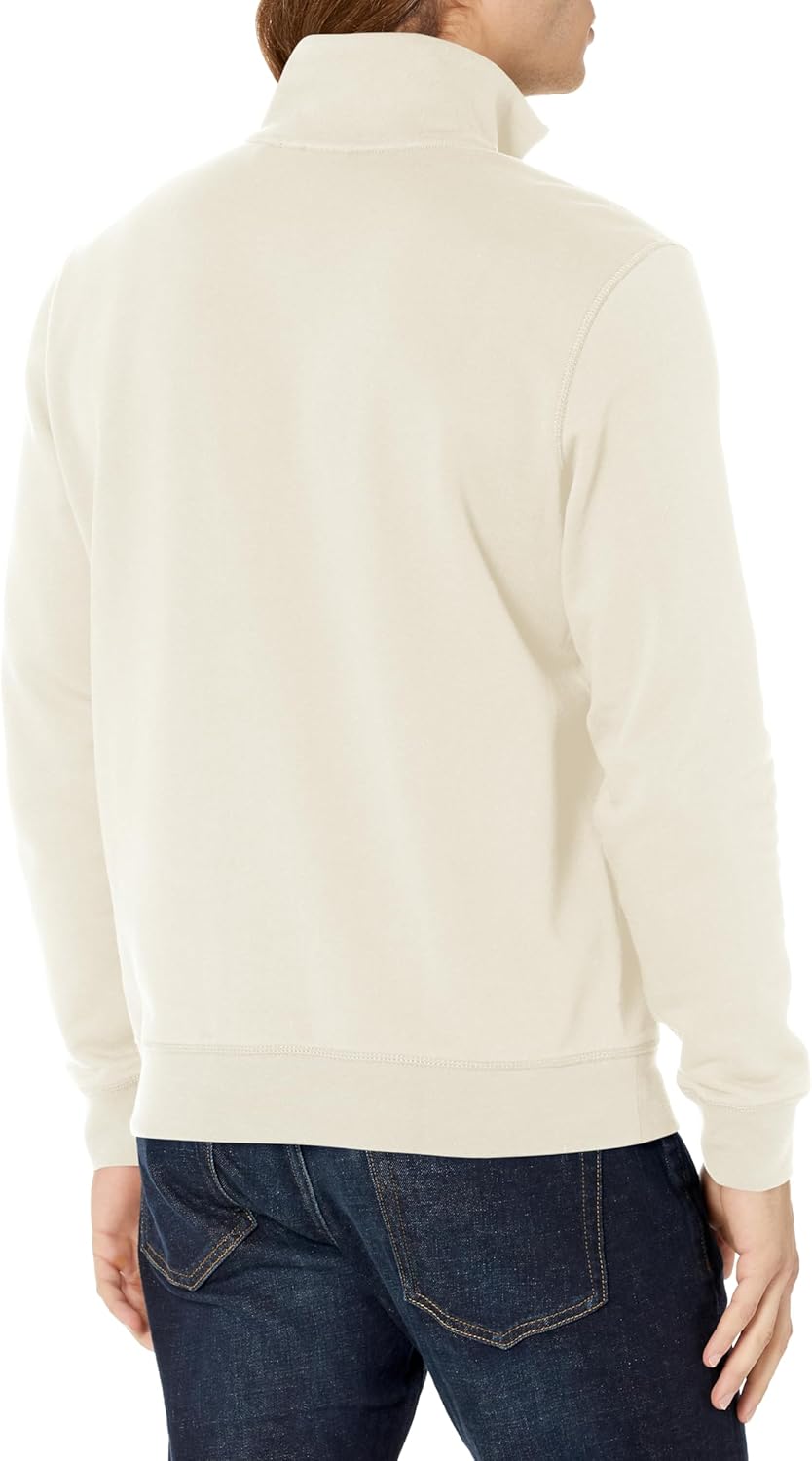 Толстовка BOSS Patch Logo French Terry Quarter Zip Cotton Sweatshirt, Light Sandstone — фото 2