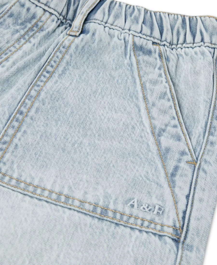 Джинсовые шорты с высокой посадкой для девочек Abercrombie Kids — фото 3
