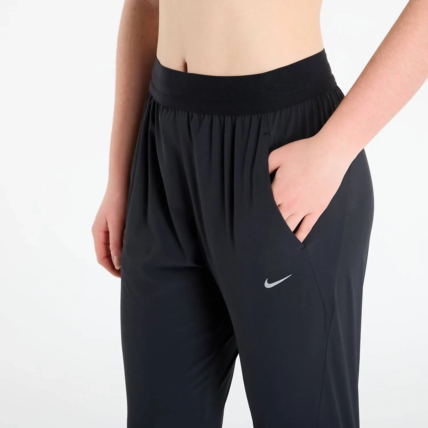 Беговые брюки Dri-Fit со средней посадкой, цвет черный/черный/светоотражающий серебристый Nike, Black/Black/Reflective Silver — фото 3