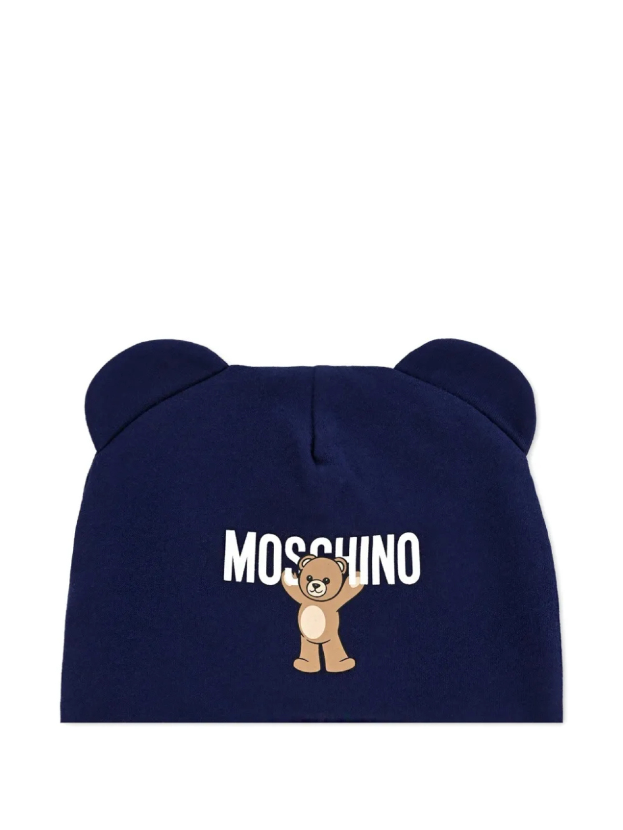 

Шапка-бини с медвежьими ушками Moschino Kids, синий