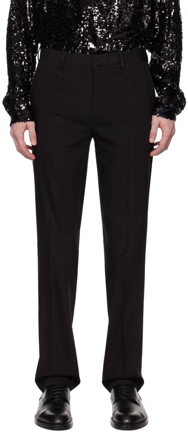 

Черные брюки со складками Dries Van Noten, цвет Black