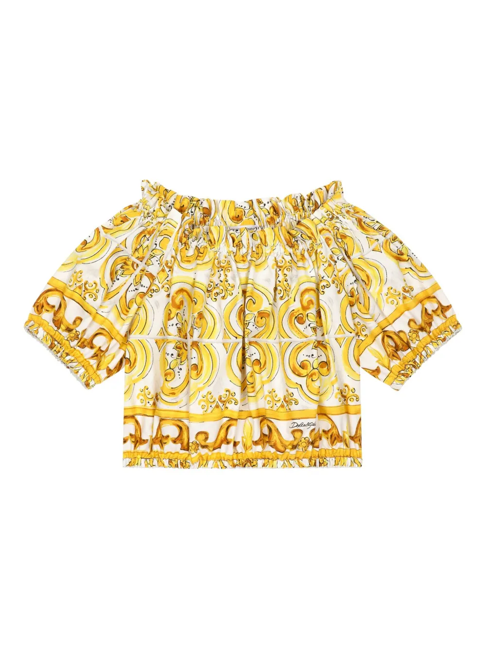 

Поплиновая блузка Dolce & Gabbana Kids, желтый