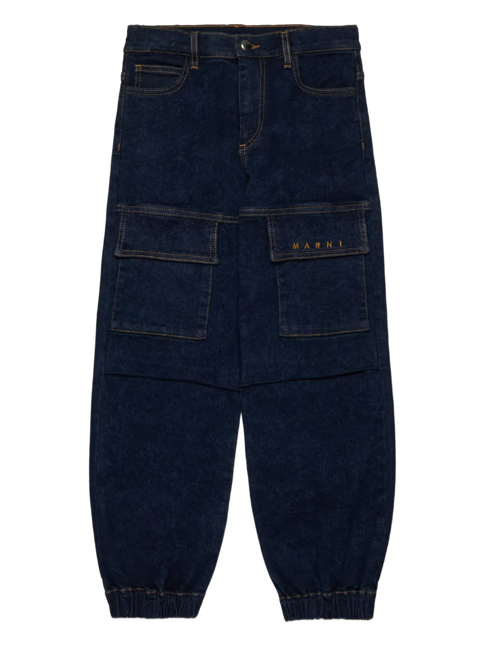 

Джинсы с вышитым логотипом Marni Kids, синий