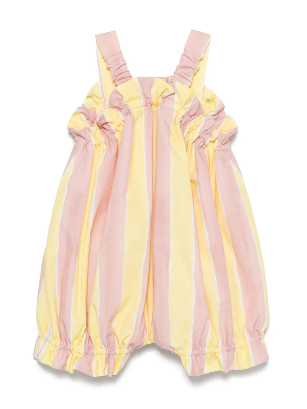 Короткий комбинезон в полоску Fendi Kids, розовый — фото 2