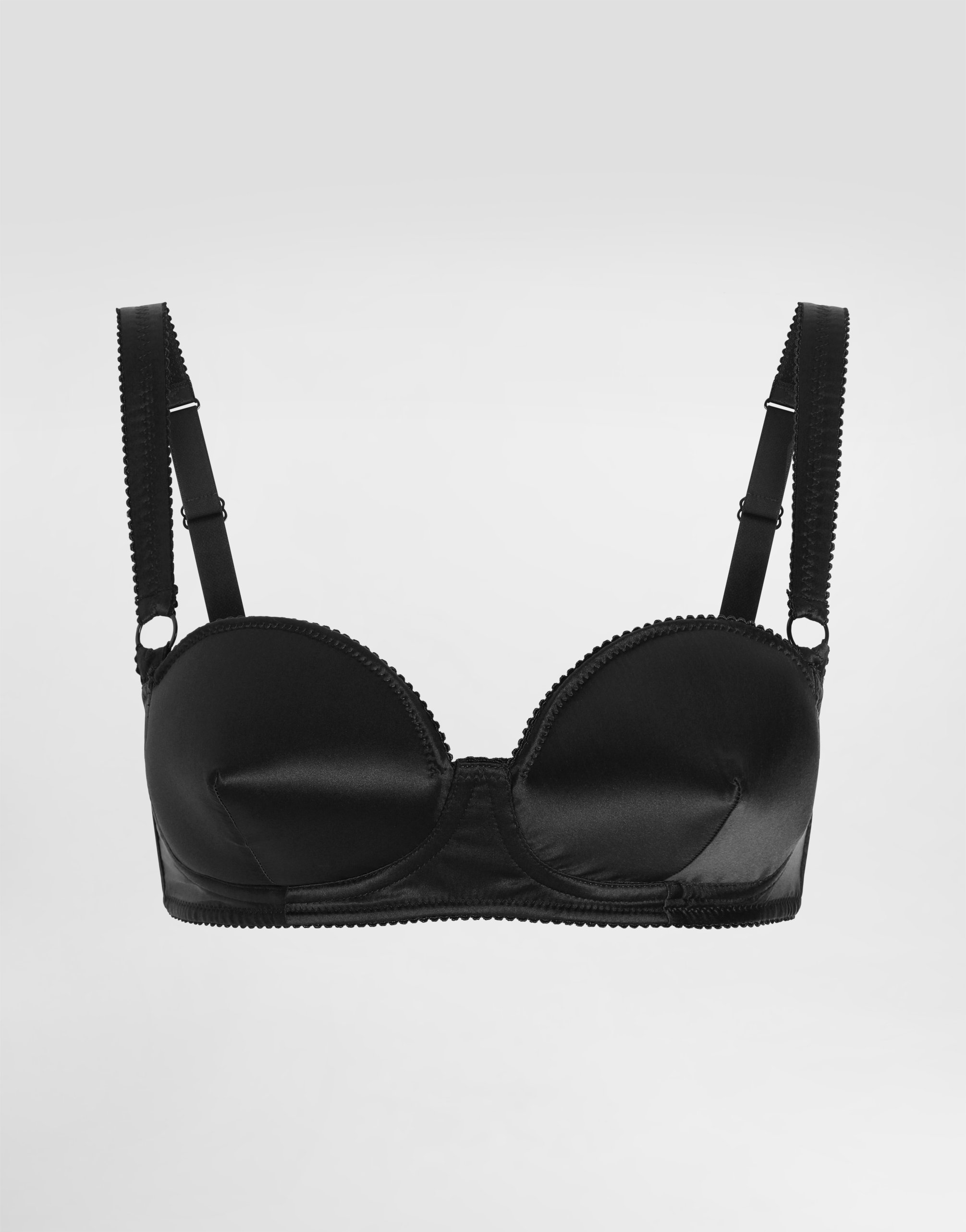 

Атласный бюстгальтер-балконет с коническими чашками Dolce & Gabbana, черный