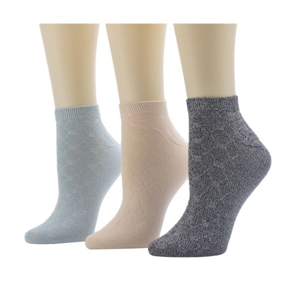 

Женские носки с рисунком под плитку, 3 пары, низкие Cuddl Duds, синий