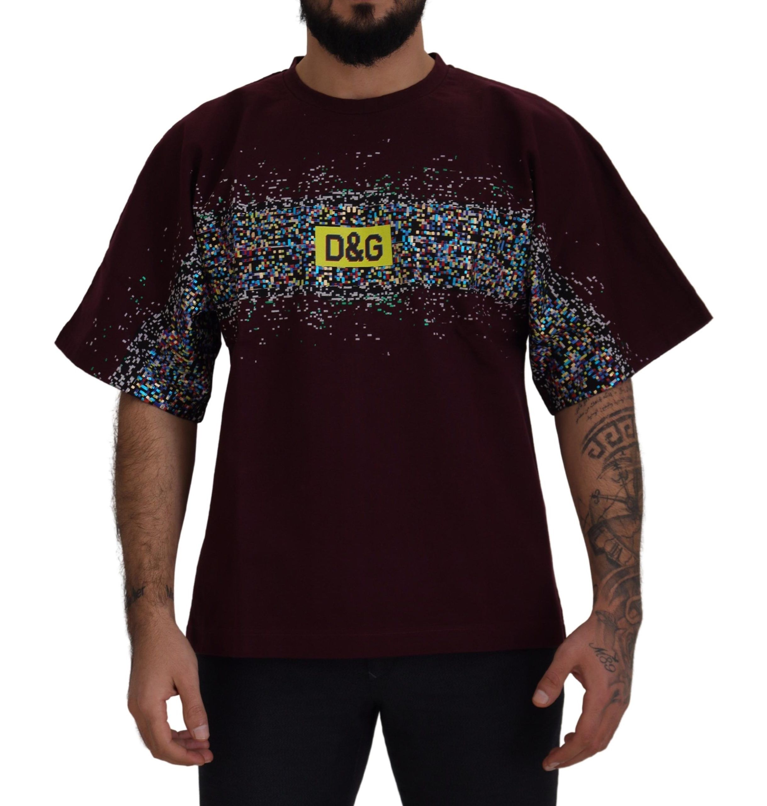 

Футболка бордового цвета с круглым вырезом из хлопка Dolce & Gabbana