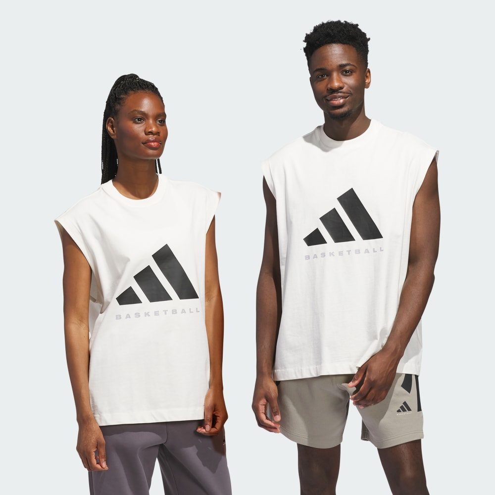 

Спортивный топ Adidas Basketball Sleeveless Tee (Gender Neutral), цвет Chalk White/Black
