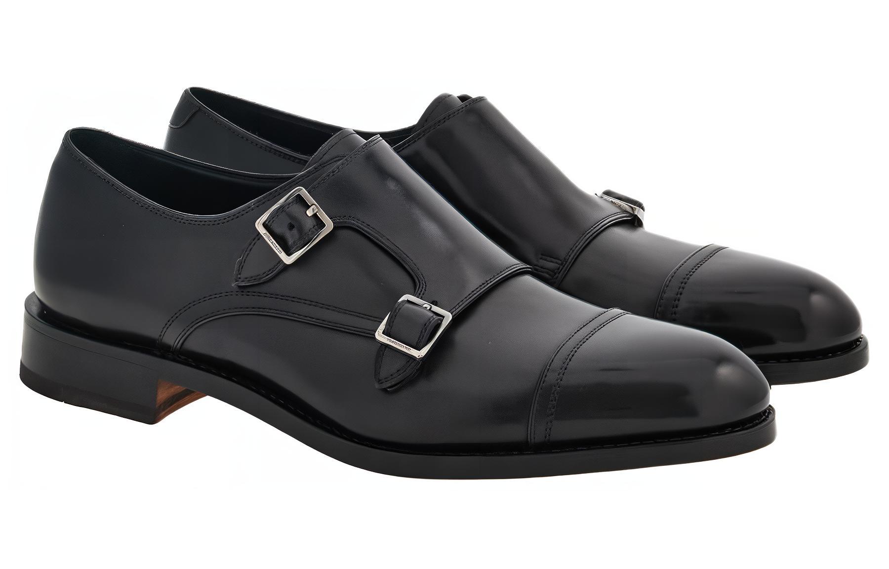 Кожаные туфли Double-monkstrap Ferragamo, черный — фото 3