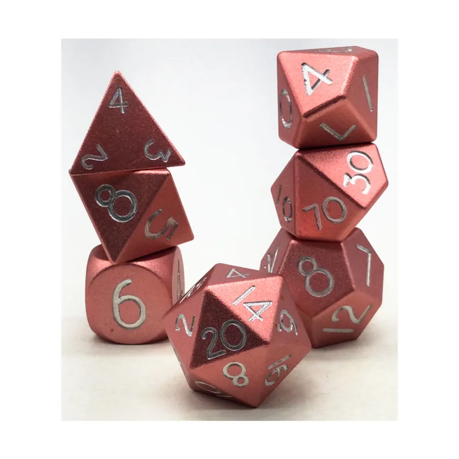 

Одиночный комплект из анодированного полиэстера - розовое золото (7), Aluminium Solid Dice (Level Up Dice)