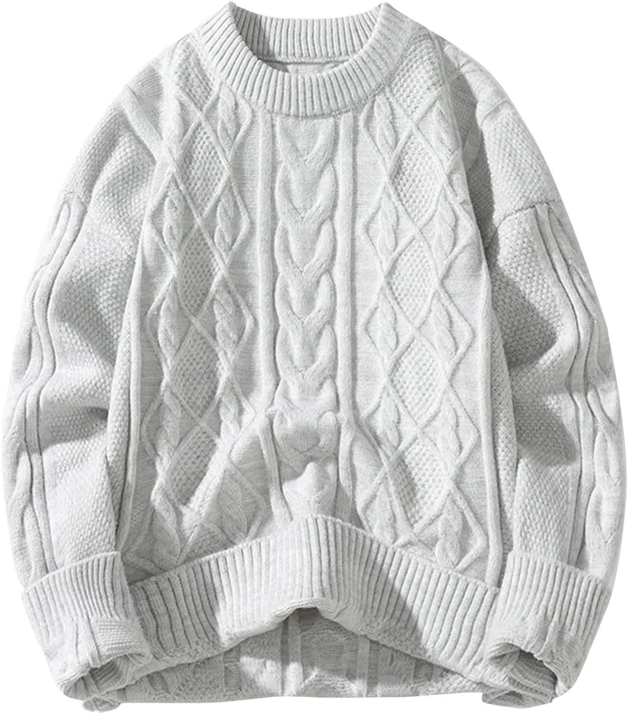 

Свитер мужской оверсайз вязаный с длинным рукавом и круглым вырезом WWPPAION