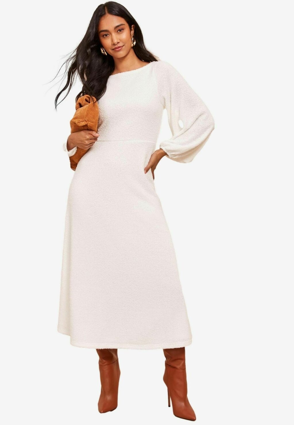 

Платье-джемпер LONG SLEEVE FLUFFY BATWING MIDI Friends Like These, бежевый