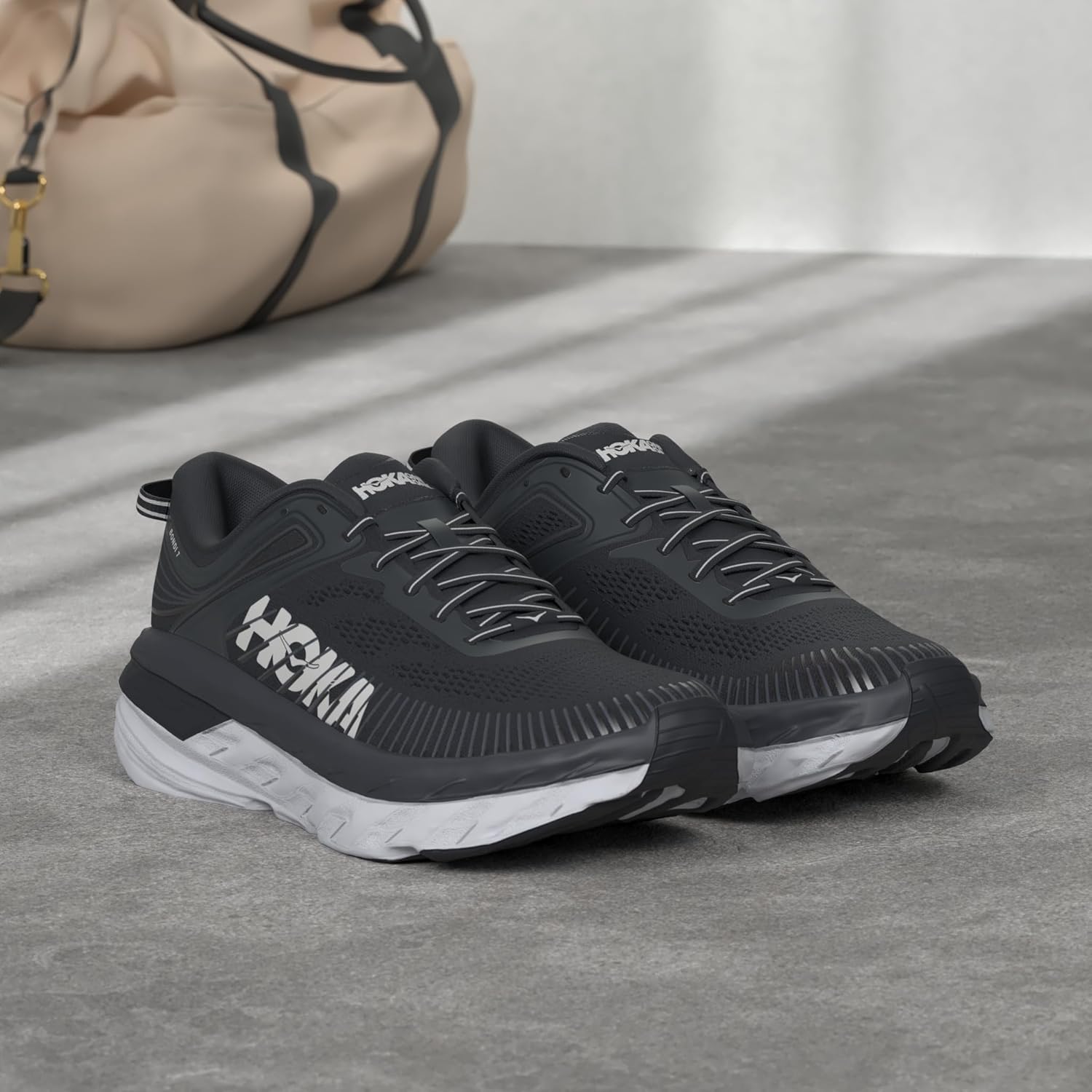 Мужские гимнастические кроссовки Hoka ONE ONE, черно-белый — фото 2