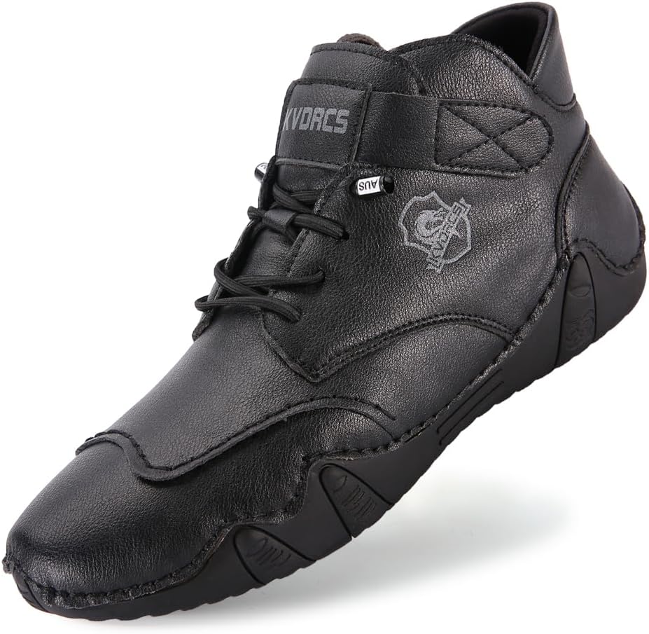 

Мужские повседневные ботинки Чукка выше щиколотки, средние, для прогулок и вождения, шнуровка Kvdrcs, черный