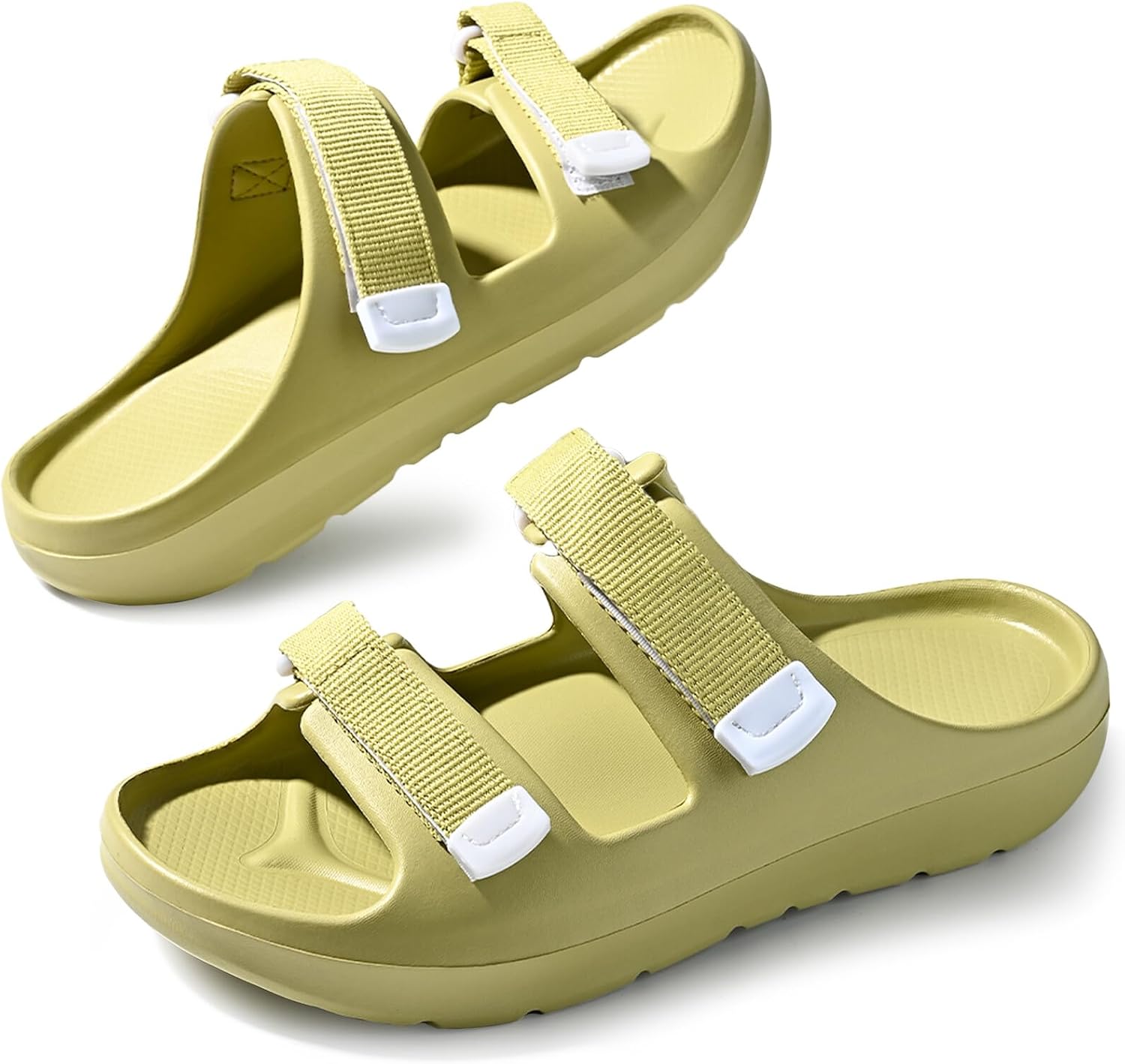 

Сандалии-сланцы ROPULP для женщин и мужчин, регулируемые с застежкой на липучке, с поддержкой свода стопы, для пляжей, спортзалов, бассейнов и садов, обувь EVA для улицы и дома, зеленый