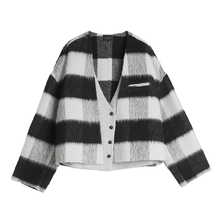 

ELLE Пальто женское черно-белое