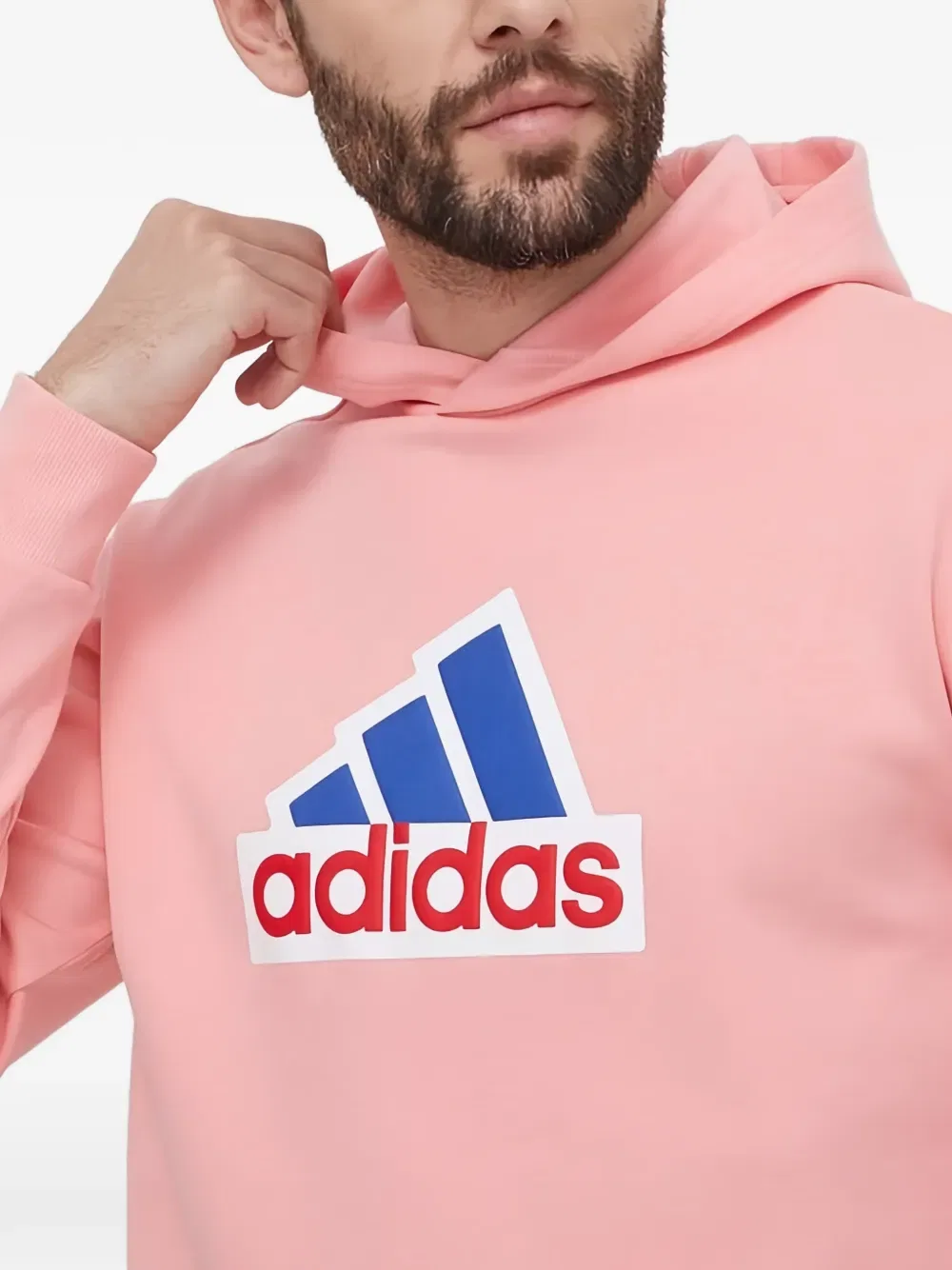 Толстовка с капюшоном и логотипом Adidas, розовый — фото 4