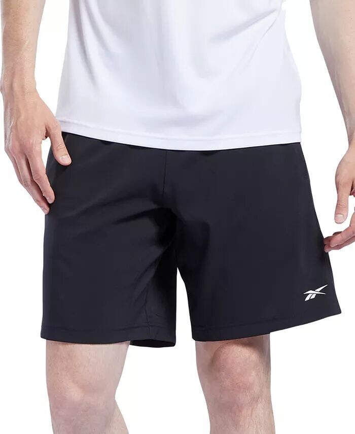 

Мужские шорты Regular-Fit с влагоотводящими свойствами, 9 дюймов, тканые, на шнурке Reebok, черный