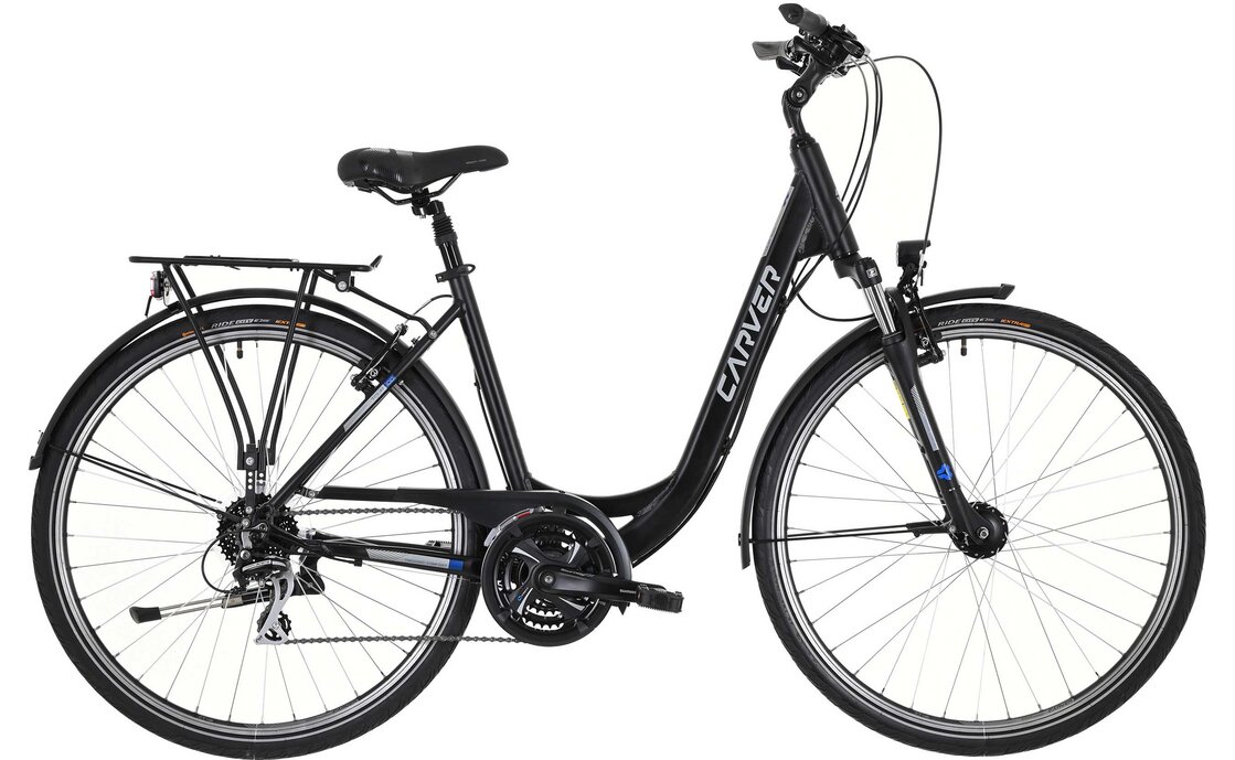 

Треккинговый велосипед Carver Tour 100 - 28 дюймов - Tiefeinsteiger - 2024, цвет Schwarz|black/silver/blue