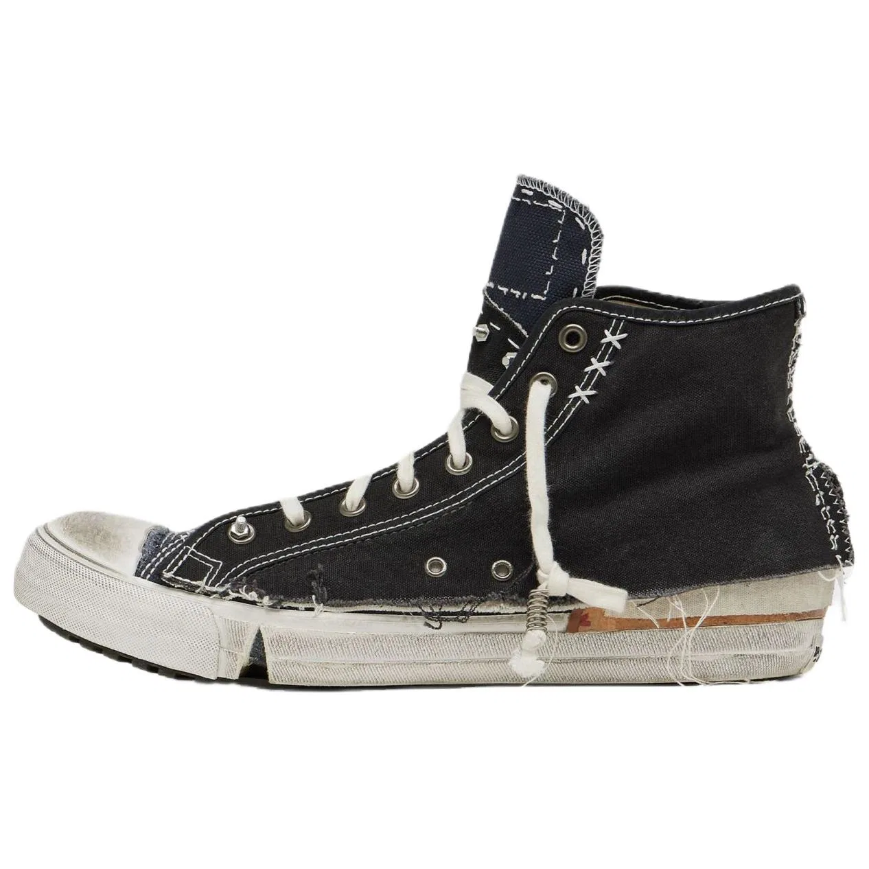 Высокие кеды с потертостями Maison Margiela Black