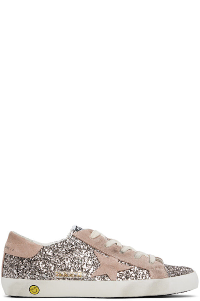 

Детские серебряные и розовые кроссовки Super-Star Classic Golden Goose