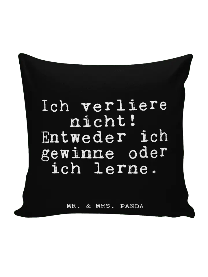 

Подушка Mr & Mrs Panda 40x40 Ich verliere nicht! Entweder mi, черный