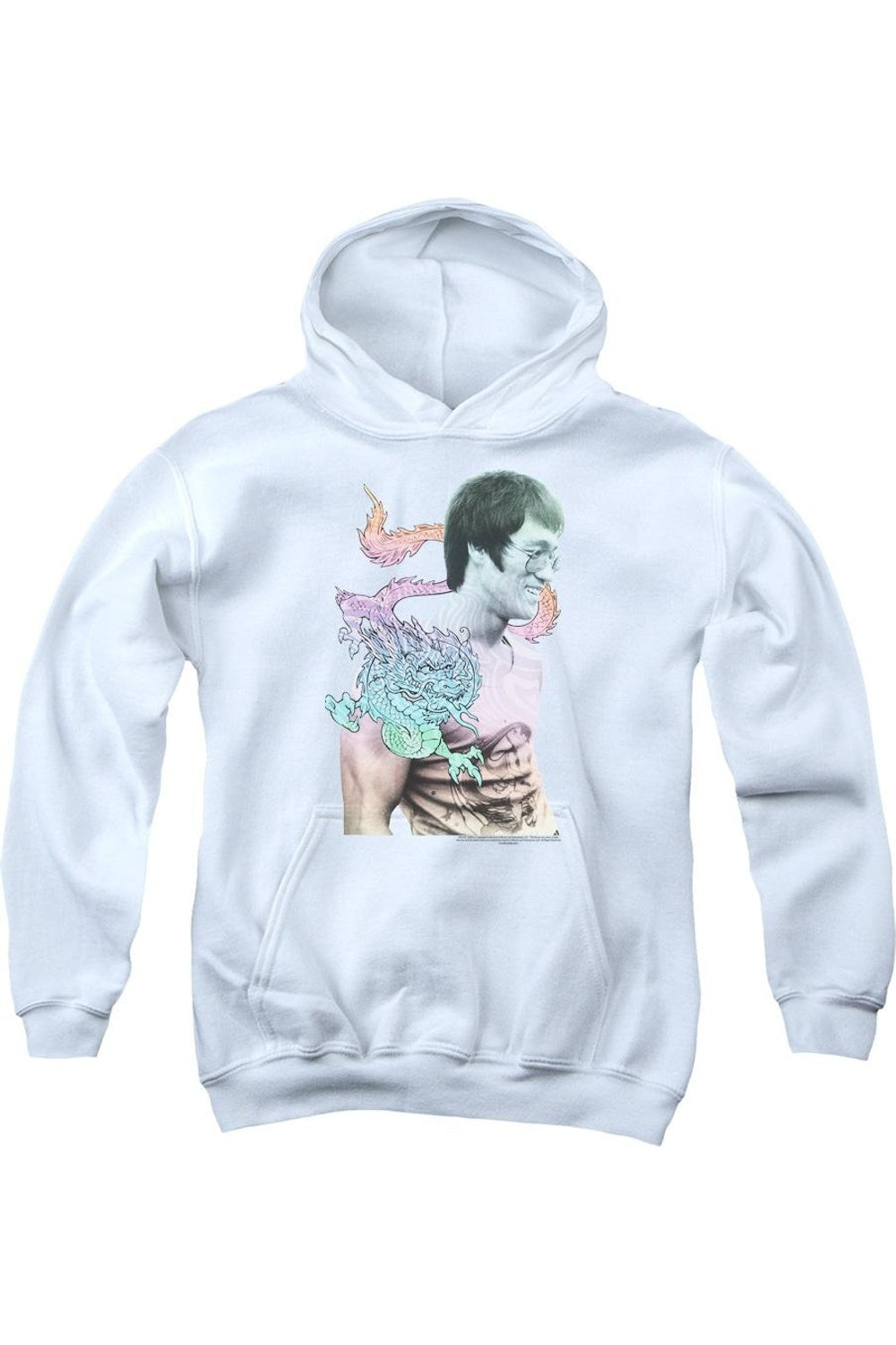 

Брюс Ли Маленький Брюс Молодежная Толстовка с Капюшоном Gildan, белый