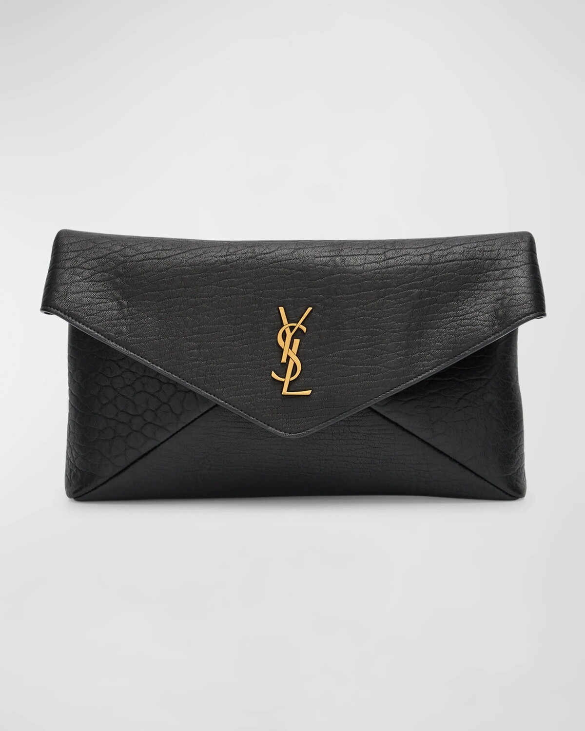 

Большой кожаный клатч YSL Envelope Pouch Saint Laurent, цвет Black