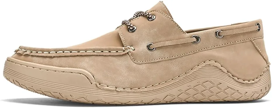 

Мужские повседневные туфли из натуральной кожи, мужские кроссовки с легкой посадкой, дышащие и удобные для ходьбы и вождения Abborora, хаки