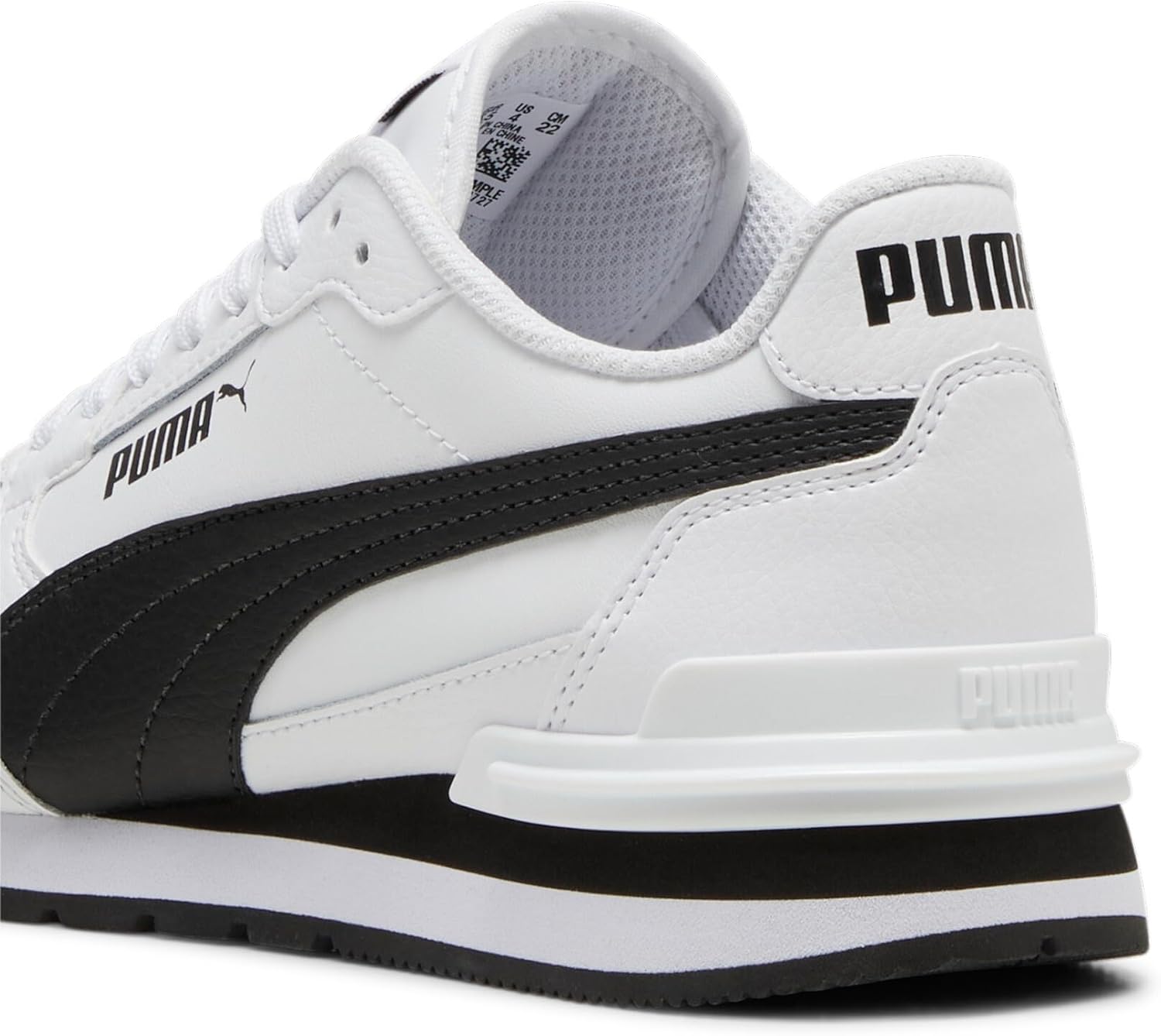 Кроссовки Puma St Runner унисекс-детские на липучке, белый/черный — фото 3