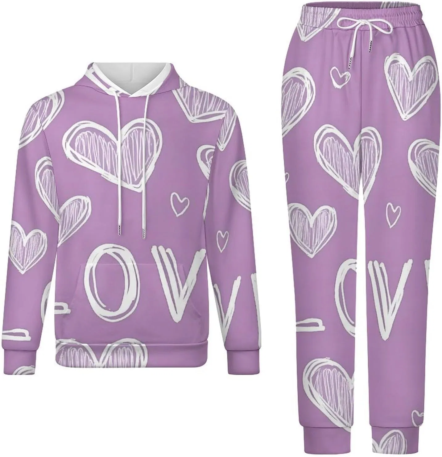 Спортивный костюм Purple Love Heart, 2 предмета, черный — фото 3
