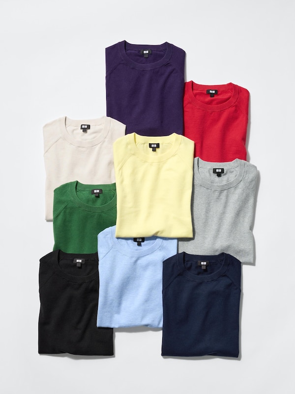 Моющийся хлопковый джемпер с круглым вырезом Uniqlo, 03 grey — фото 4