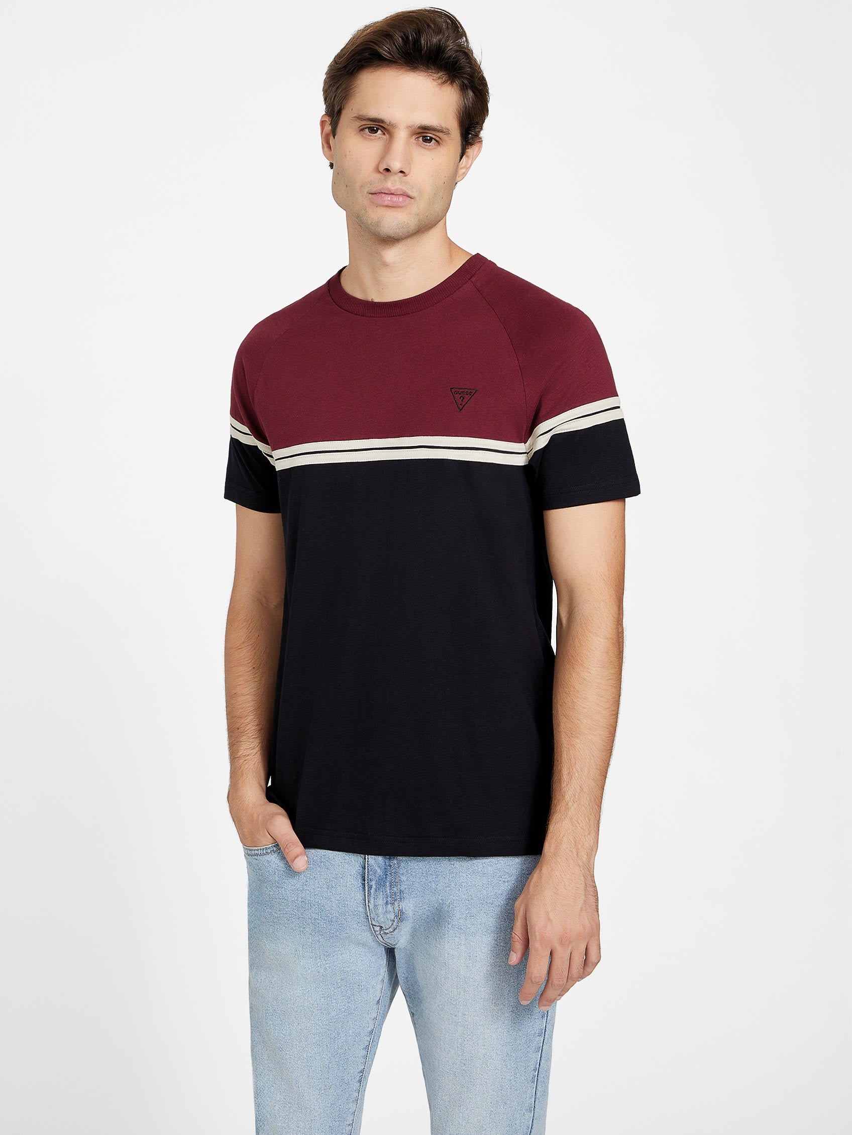 

Футболка Eco Kido Color-Block Guess Factory, цвет petite syrah
