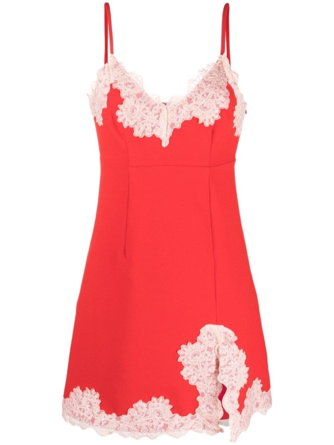 

Vivetta lace-trim two-tone minidress, красный