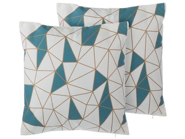 

Подушка Beliani 2 шт CLARKIA, 45x45x45 см цвет blau/gold/weiß