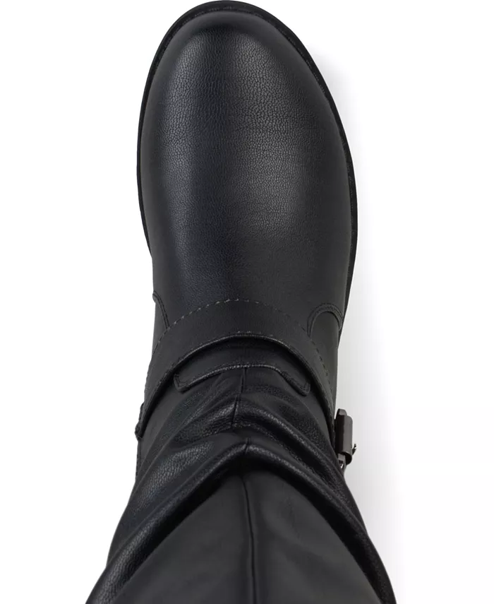 Женские дождевые высокие сапоги для верховой езды Stormy Wide Calf с широким голенищем Journee Collection, черный — фото 4