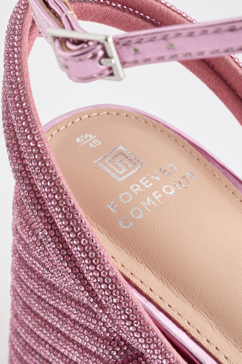 Туфли на высоком каблуке и туфли на платформе с кристаллами Forever Comfort Next, розовый — фото 3