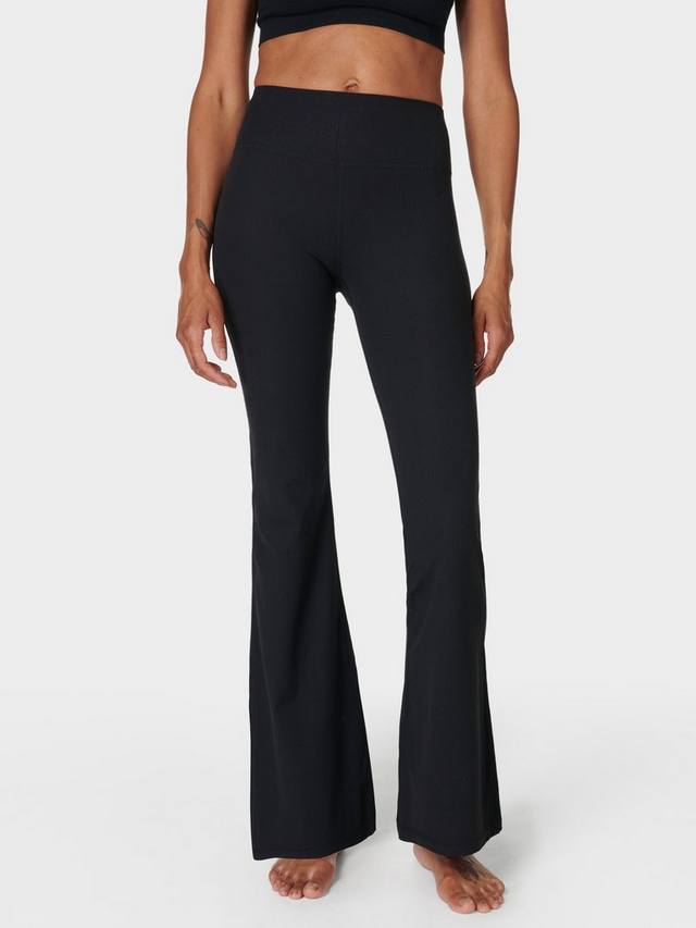 

Glow Flex Rib расклешенные брюки Sweaty Betty, Black