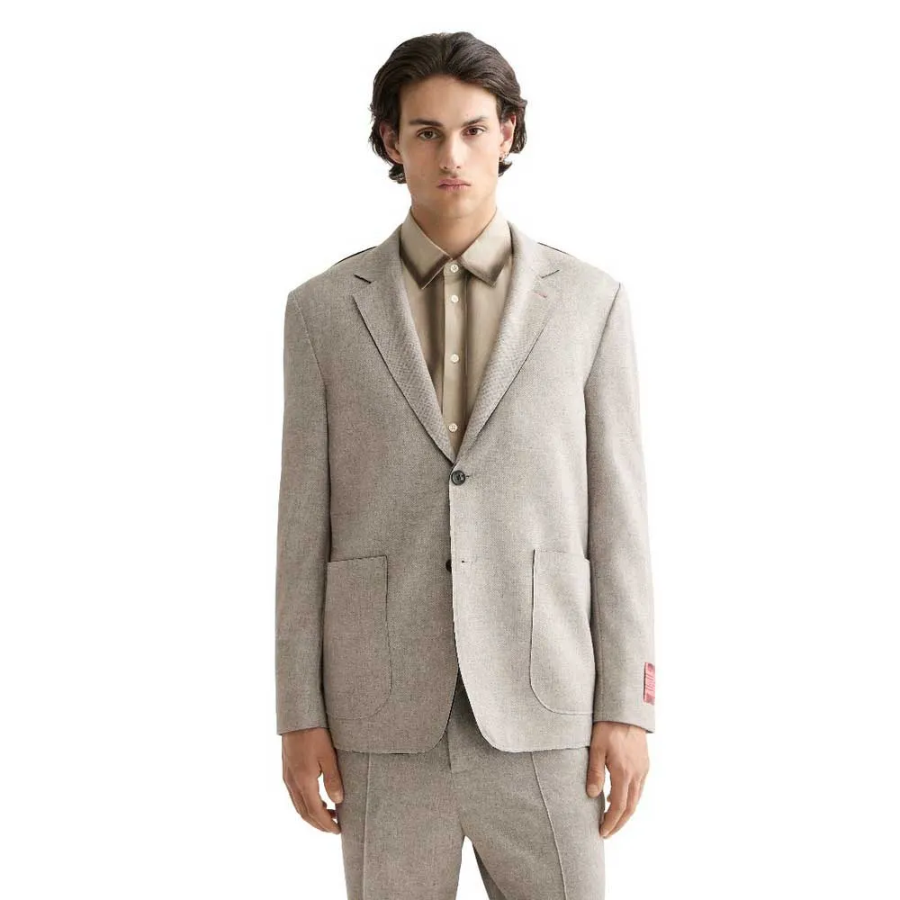 

Блейзер Scotch & Soda Unconstructed Melange Relaxed Fit, бежевый