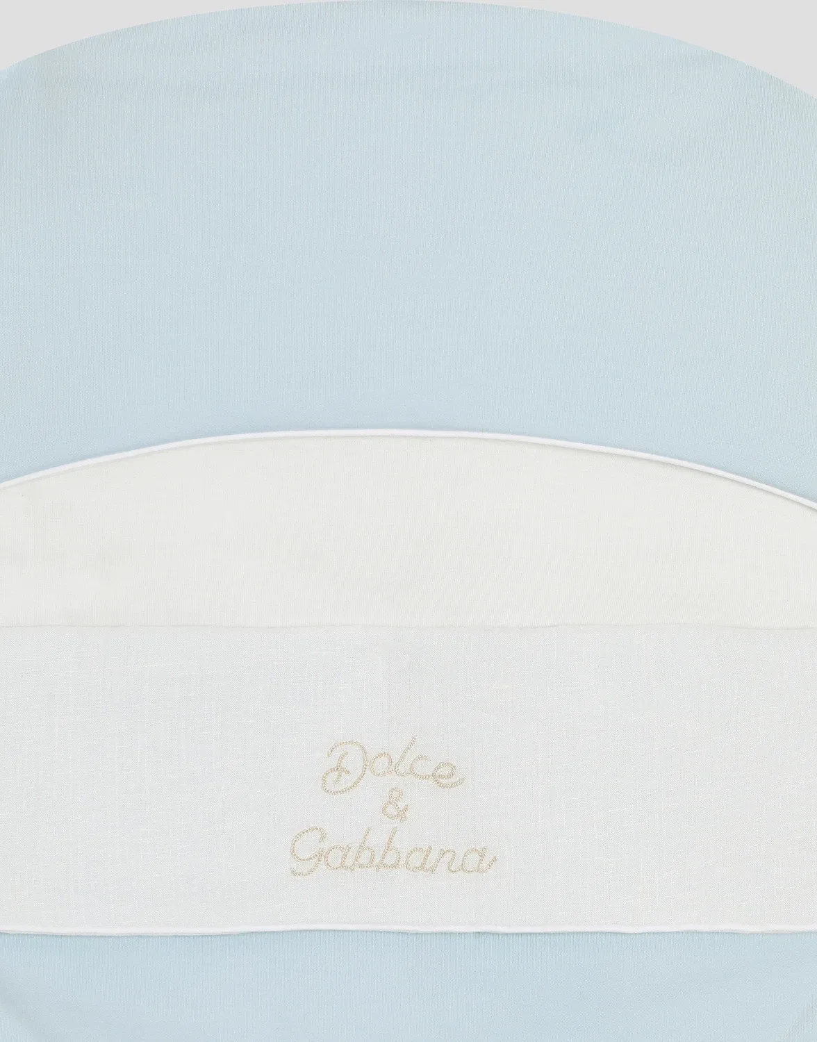 Детский конверт из интерлока и льна с вышивкой Dolce & Gabbana, серый — фото 4