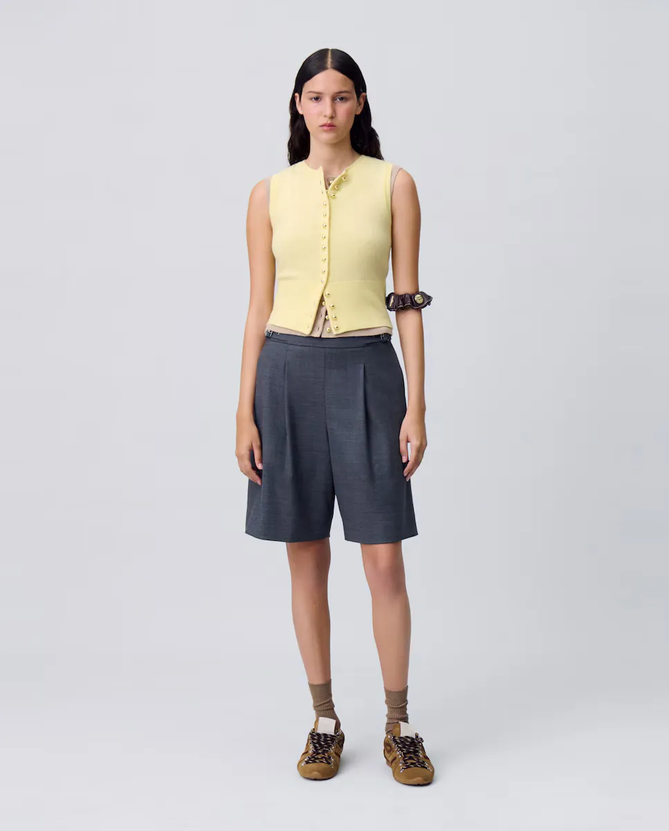 

Женские бермуды со складками Claudie Pierlot, темно-серый