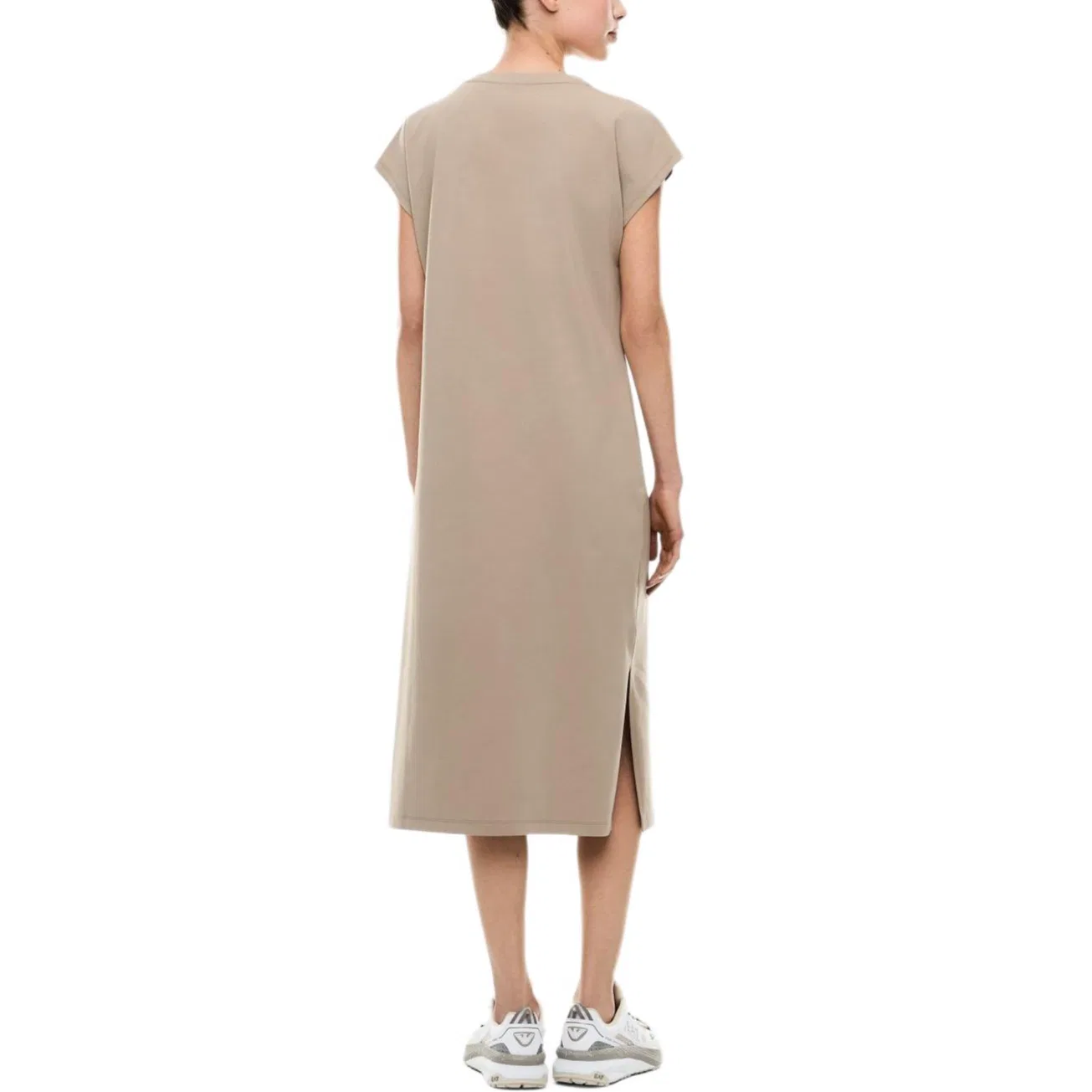 Платье с коротким рукавом EA7 Emporio Armani светлая умбра — фото 4