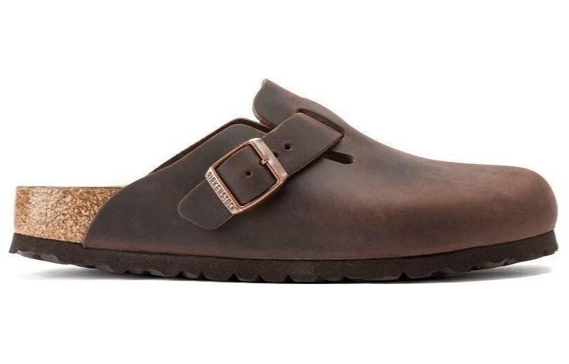 Бостонские кожаные мюли Birkenstock, цвет Red Brown — фото 2