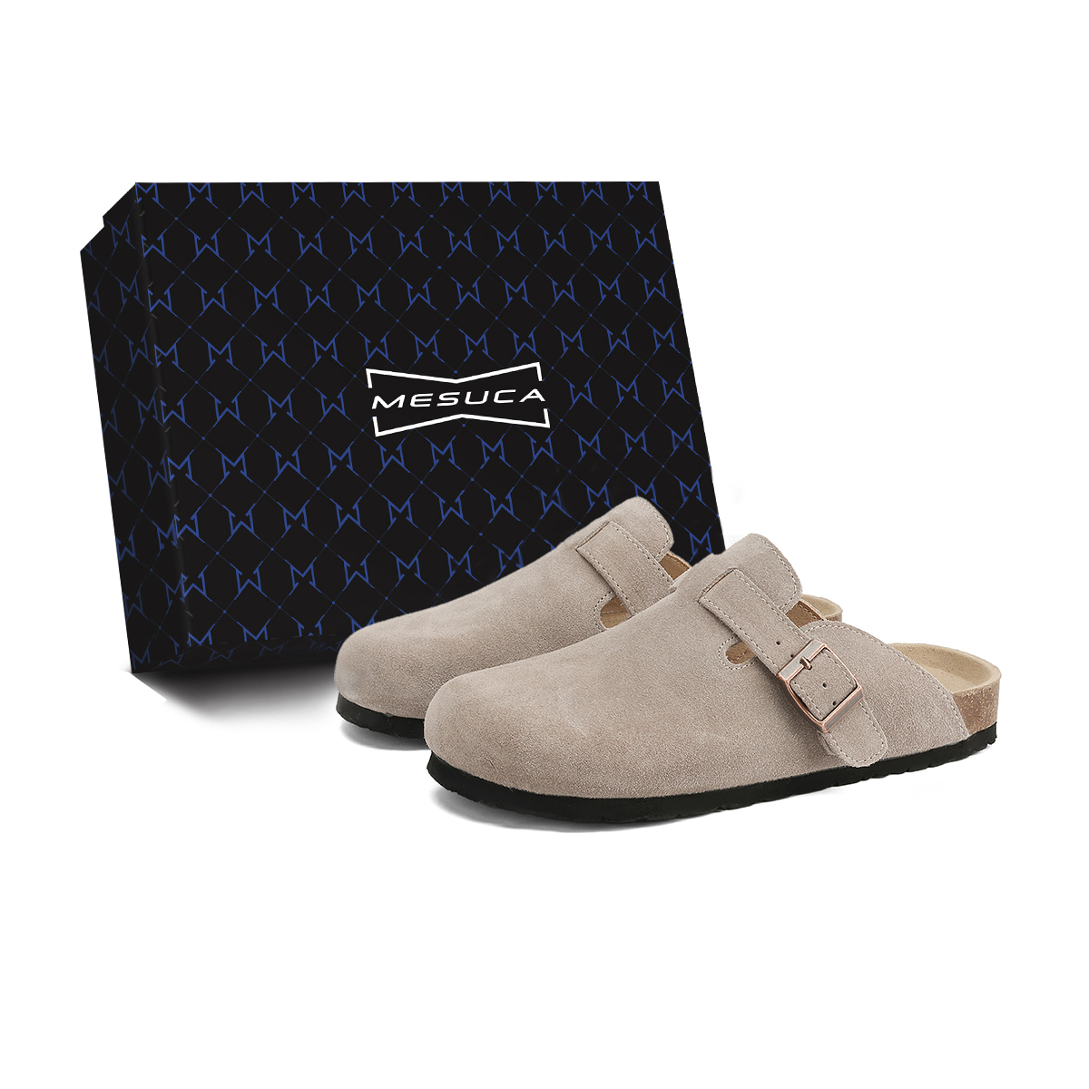 

MESUCA Унисекс тапочки с закрытым носком серые (один ярд), цвет Gray (One Yard)