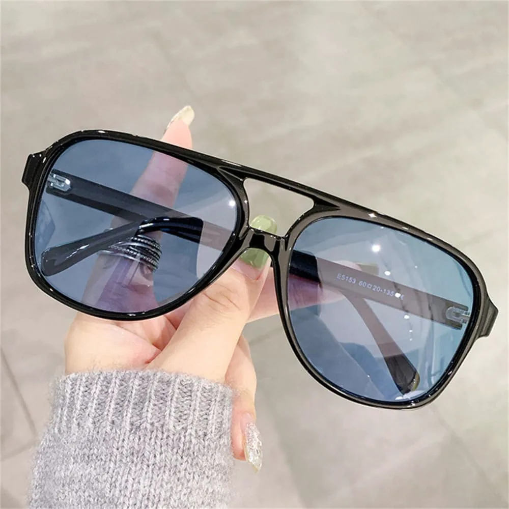 

Ретро-солнцезащитные очки с увеличенными двойными перемычками для мужчин и женщин, поляризованные, с прозрачной оправой и защитой от УФ-излучения UV400 generic, 11