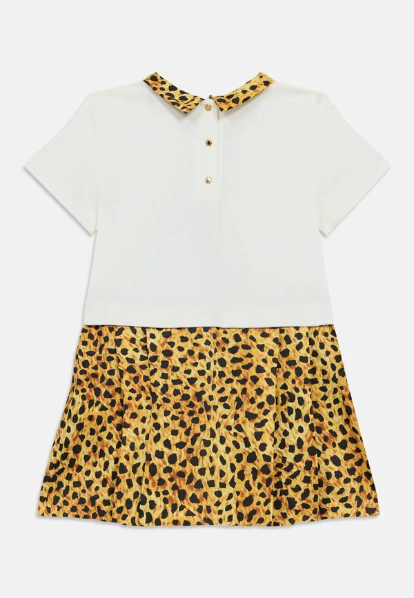 Детское трикотажное платье с леопардовым принтом Versace, Bianco/Neutral — фото 2
