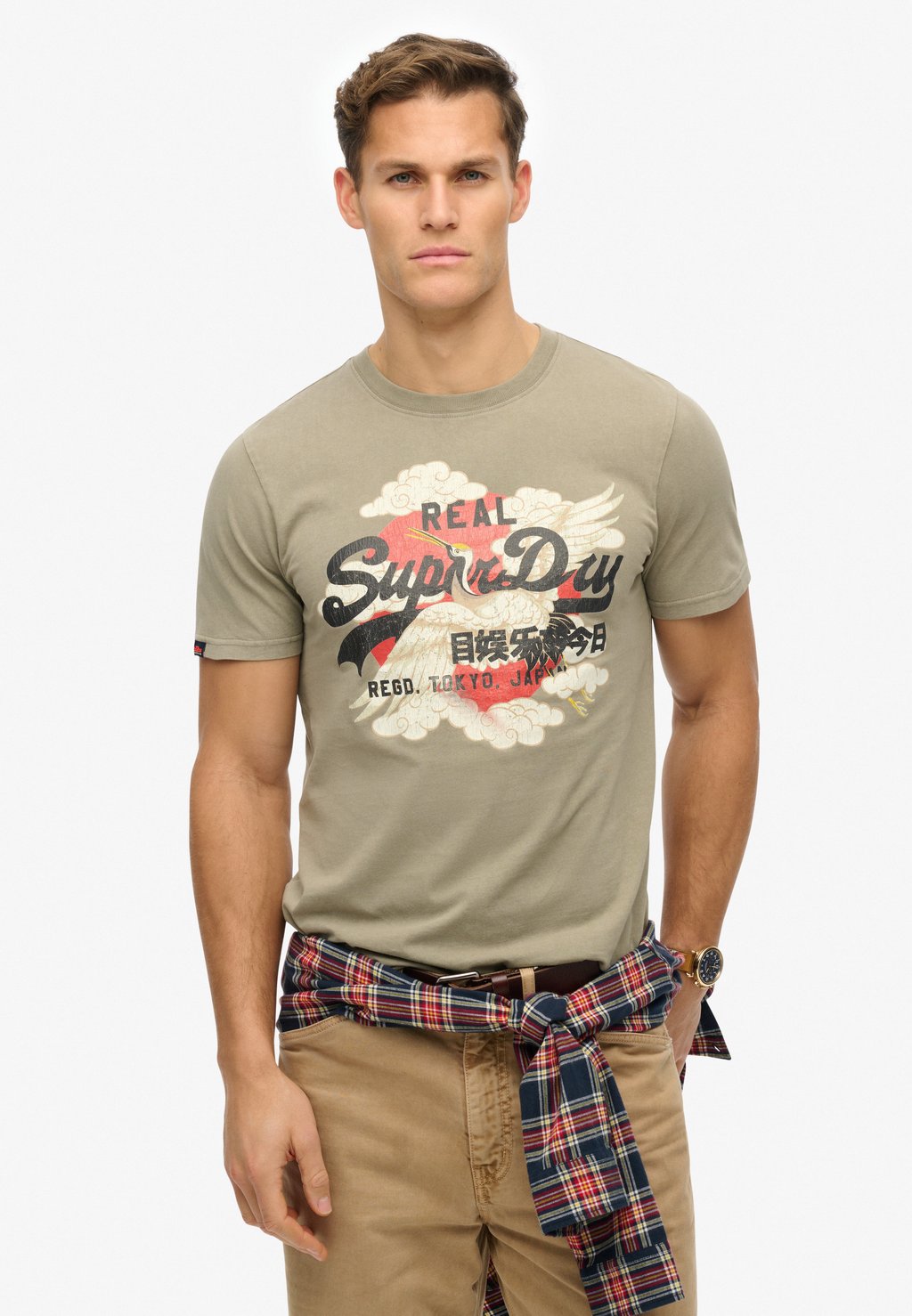 

Футболка с принтом VINTAGE LOGO TOKYO Superdry, хаки