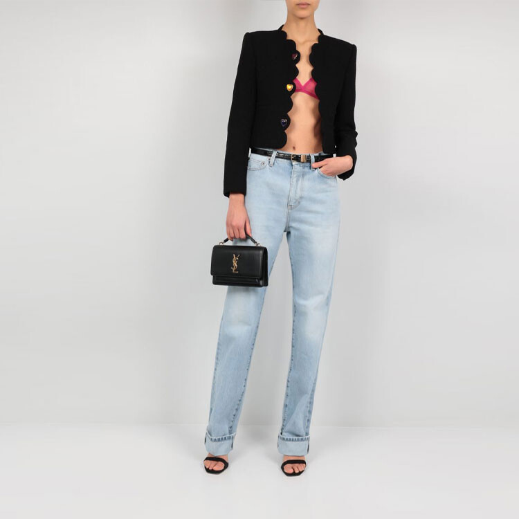 Пальто женское Saint Laurent укороченное, черный — фото 3