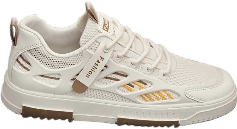 

Мужские дышащие сетчатые кеды для скейтбординга Clolinde, модные низкие кроссовки, полосатый узор, весна/лето, бежевый