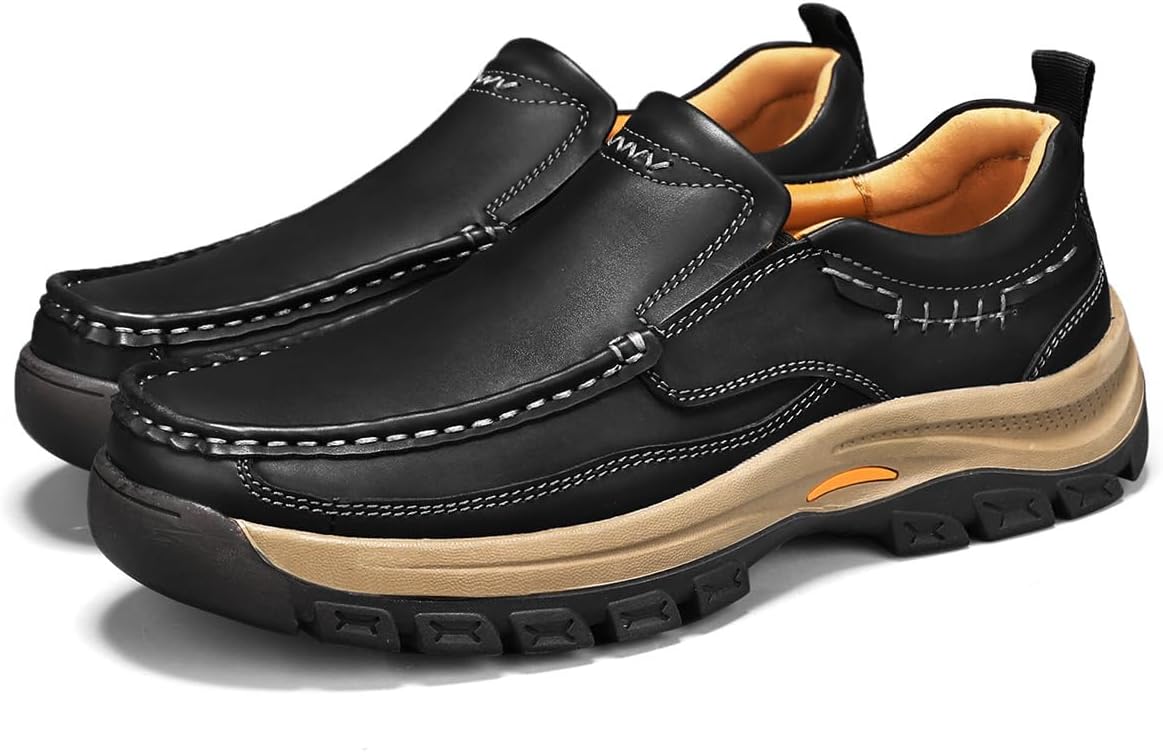 

Мужские лоферы Dacnakby с отделкой слип-он, удобные кожаные мокасины для повседневной носки, с прочной подошвой, для работы, офиса и активного отдыха, черный